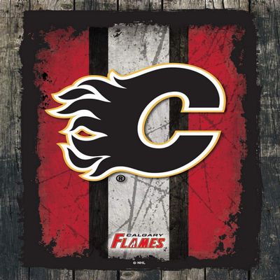 Calgary Flames 24" x 32" Officially Licensed Logo Canvas by the Holland Bar Stool Co.