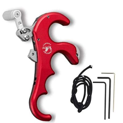 SHARROW Bow Release 4 Thumb Trigger Archery Release Aid Compound Bow Accessory Hunting Finger Release Trigger (Red)