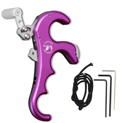 SHARROW Bow Release 4 Thumb Trigger Archery Release Aid Compound Bow Accessory Hunting Finger Release Trigger (Purple)