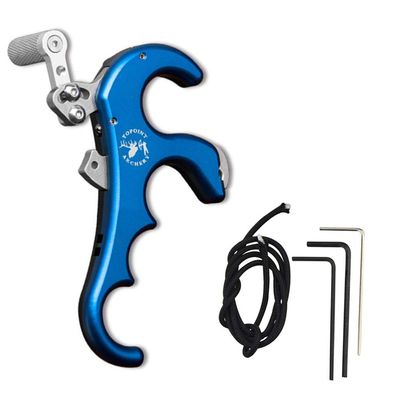 SHARROW Bow Release 4 Thumb Trigger Archery Release Aid Compound Bow Accessory Hunting Finger Release Trigger (Blue)
