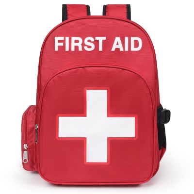 Gatycallaty First Aid Bag Empty Backpack Emergency Bags First Responder Trauma Treatment with 13 Pockets for Outdoor Hiking Travel Field Trips Camping Road Trip Essentials (Red)