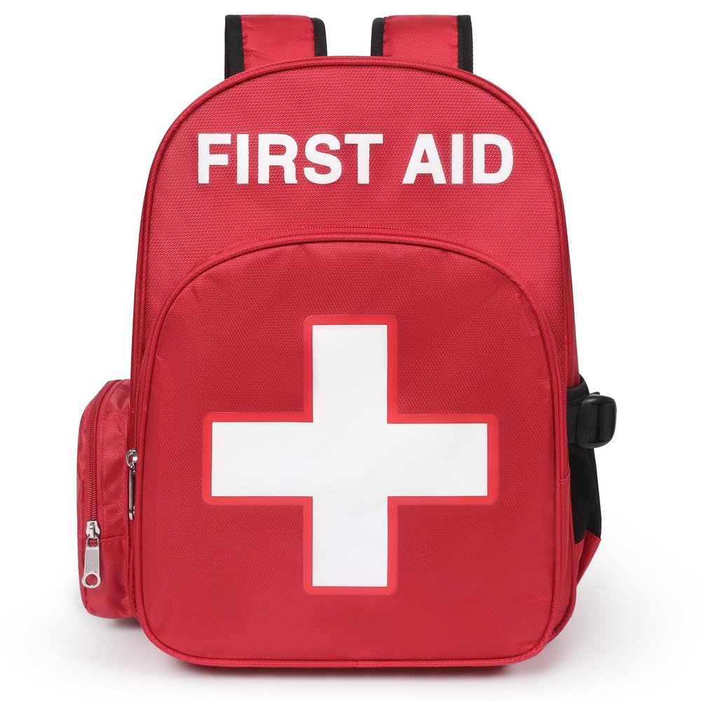 Gatycallaty First Aid Bag Empty Backpack Emergency Bags First Responder Trauma Treatment with 13 Pockets for Outdoor Hiking Travel Field Trips Camping Road Trip Essentials (Red)