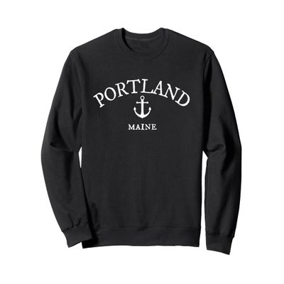 Portland Maine Sea Town Tees Portland Maine Sweatshirt ,Blue ,Small
