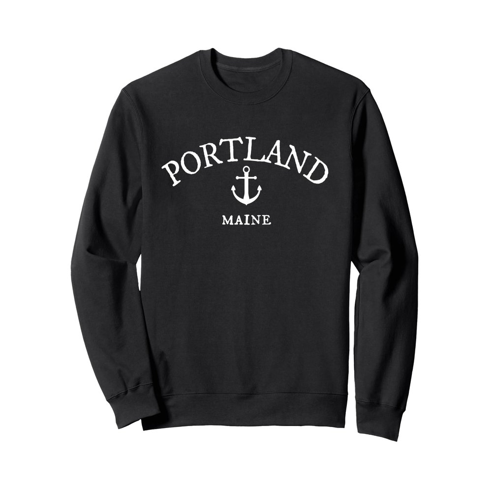 Portland Maine Sea Town Tees Portland Maine Sweatshirt ,Blue ,Small