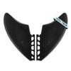 AQUBONA Twin Keel Fins - Twin Fin Fish Surfboard Fins Surfing Fins - Smooth Fiberglass Flex (Black) view 1
