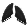 AQUBONA Twin Keel Fins - Twin Fin Fish Surfboard Fins Surfing Fins - Smooth Fiberglass Flex (Black) view 3