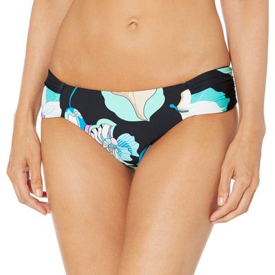 Trina Turk Women's Standard Shirred Side Hipster Pant Bikini Swimsuit Bottom, Multi//Sintra Flora, 4