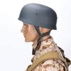 World War II German M38 Paratrooper Pull-Down Steel Helmet Original Replica with The Cowhide Lining and Chin Belt for Protection and Safety as Well as Movie Props. (Grey) view 3