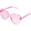 Maxdot Heart Shape Sunglasses Rimless Transparent Heart Glasses Party Favors (Light Pink) view 1