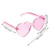 Maxdot Heart Shape Sunglasses Rimless Transparent Heart Glasses Party Favors (Light Pink) view 2