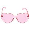 Maxdot Heart Shape Sunglasses Rimless Transparent Heart Glasses Party Favors (Light Pink) view 3