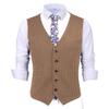 Mens Pinstripes Vest Slim Fit Classic Stripes Vest Wedding Groomsmen Waistcoat XXXL,Brown view 1