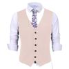 Mens Pinstripes Vest Slim Fit Classic Stripes Vest Wedding Groomsmen Waistcoat M,Pink view 1