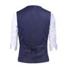 Mens Pinstripes Vest Slim Fit Classic Stripes Vest Wedding Groomsmen Waistcoat M,Pink view 2