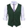 Mens Pinstripes Vest Slim Fit Classic Stripes Vest Wedding Groomsmen Waistcoat (S,Green) view 1