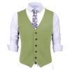 Mens Pinstripes Vest Slim Fit Classic Stripes Vest Wedding Groomsmen Waistcoat XL,Lime Green view 1