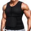 Wonderience Neoprene Sauna Suit for Men Waist Trainer Vest Zipper Body Shaper with Adjustable Belt Tank Top (Black, X-Large) view 1