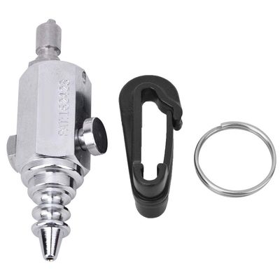 Alomejor 8cm Professional Diving Air Nozzle Stainless Steel Diving Diving Low Pressure Air Inflator Nozzle with Clip for Water Sports (Silver)