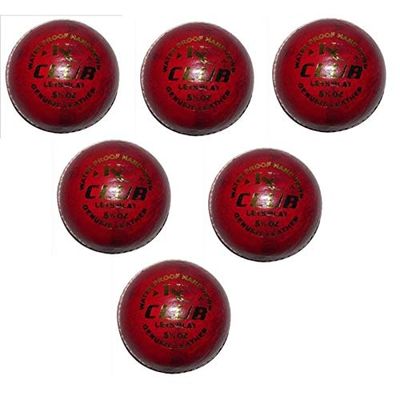 Go Hot Sports Club Cricket Leather Ball-Pack of 6