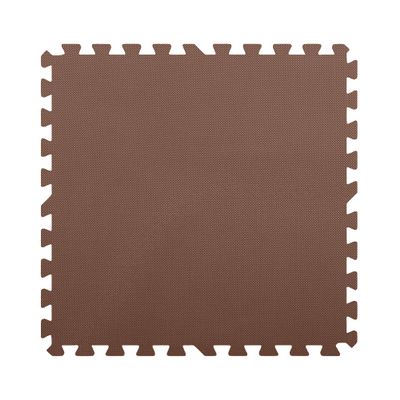 Flooring Inc's Puzzle Exercise Mats, EVA Foam Interlocking Floor Mats for Protective, Cushioned Workout Flooring for Home and Gym Equipment, Multiple Sizes & Colors (12, Brown, 1/2" Thick)