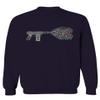 0241. Cool Graphic Retro Musician Good Vibes Cassette Music Lover Streetwear Society Men's Crewneck Sweatshirt (Navy Large) view 1