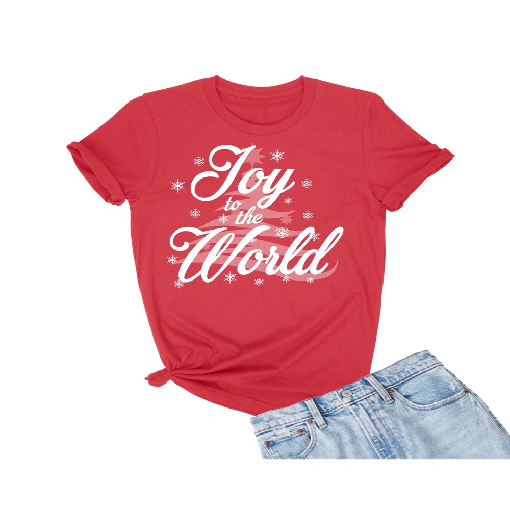 Go All Out XX-Large Red Adult Joy to The World Fashion Christmas Holiday T-Shirt