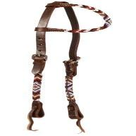 Showman Argentina Leather One Ear Headstall w/Beaded Navajo Design