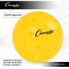 Champion Sports Outdoor Pickleball Balls: USAPA Approved Official Size Tournament Pickleballs - Yellow Pickleball Ball Set for Outdoor Courts - 6 Pack view 4