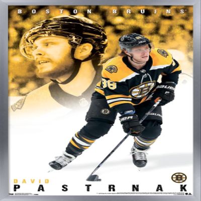 Trends International NHL Boston Bruins - David Pastrnk 19 Wall Poster, 22.375" x 34", Silver Framed Version