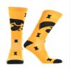 TCK Iowa Hawkeyes Socks Sock Mayhem Crew (Gold/Black, Large) view 4