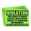 100 Green Violation - NO Parking - Towing Sticker - No Parking Stickers view 1