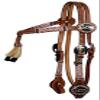 Showman Leather Futurity Knot Rawhide Braided Browband Headstall w/Praying Cowboy Conchos & Reins view 1