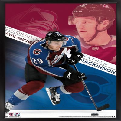 Trends International NHL Colorado Avalanche - Nathan Mackinnon Wall Poster, 14.725" x 22.375", Black Framed Version