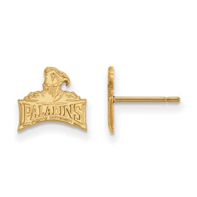 14k Yellow Gold Furman University Paladins School Mascot and Team Name Post Earrings 9x10 mm