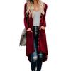 Women Casual Long Cardigan Solid Long Sleeve Button Open Front Knit Sweater Outwear Autumn Spring Clothes Pockets view 1