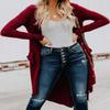 Women Casual Long Cardigan Solid Long Sleeve Button Open Front Knit Sweater Outwear Autumn Spring Clothes Pockets view 2