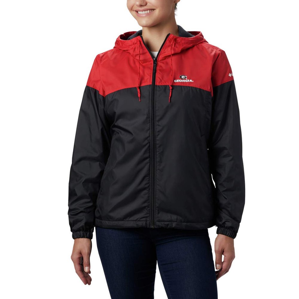 Columbia NCAA Georgia Bulldogs Women's Flash Forward Lined Jacket, Small, UGA - Bright Red/Black