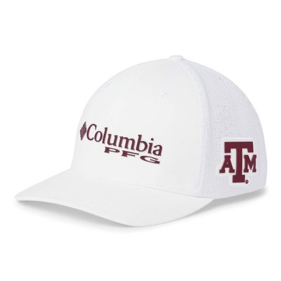 Columbia NCAA Texas A&M Aggies Men's PFG Mesh Ball Cap Large/X-Large, Large/X-Large, TAM - White
