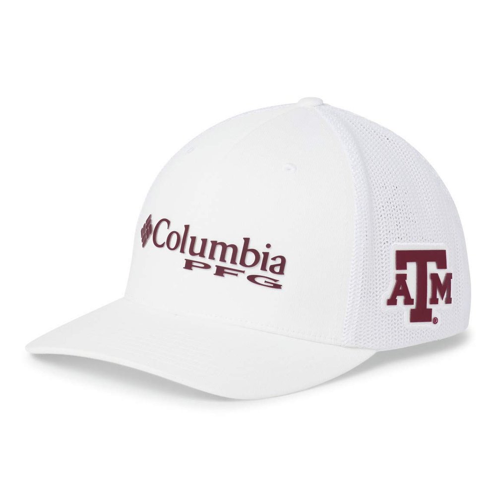 Columbia NCAA Texas A&M Aggies Men's PFG Mesh Ball Cap Large/X-Large, Large/X-Large, TAM - White