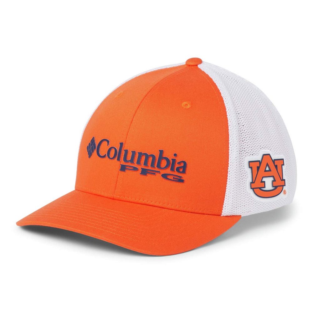 Columbia NCAA Auburn Tigers Men's PFG Mesh Ball Cap Small/Medium, Small/Medium, AUB - Spark Orange