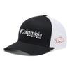 Columbia NCAA Arkansas Razorbacks Men's PFG Mesh Snap Back Ball Cap, One Size, ARK - Black view 1