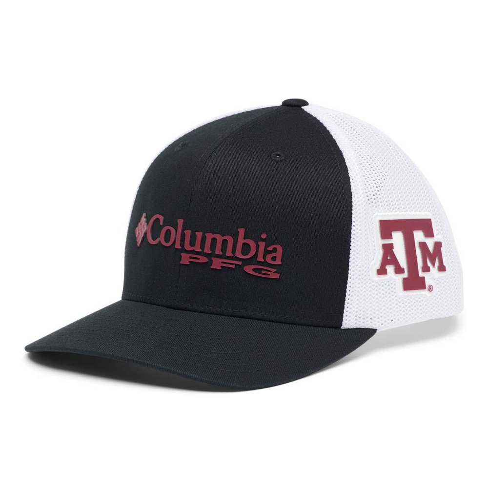 NCAA Texas A&M Aggies Men's PFG Mesh Snap Back Ball Cap, One Size, TAM - Black