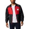 Columbia NCAA Nebraska Cornhuskers Men's Flash Forward Jacket, Small, NEB - Black/Bright Red view 1