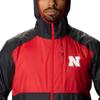Columbia NCAA Nebraska Cornhuskers Men's Flash Forward Jacket, Small, NEB - Black/Bright Red view 4