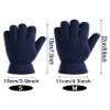 SATINIOR 3 Pairs Winter Fleece Gloves Kids Soft Warm Mitten for Boys Girls Full Fingers Outdoors Activities 5-12 Year(5-8 Years,Black, Grey, Navy Blue) view 2