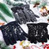 SATINIOR 3 Pairs Winter Fleece Gloves Kids Soft Warm Mitten for Boys Girls Full Fingers Outdoors Activities 5-12 Year(5-8 Years,Black, Grey, Navy Blue) view 4