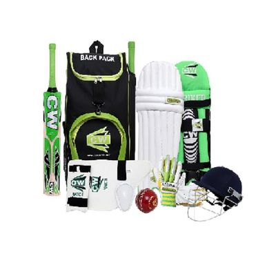 CW Bullet Right Hand Set Protector Batting Cricket Set Match Practice Cricket Kit Youth Size 5 Match Practice Cricket Set Kashmir Bat Leather Ball Thigh Pad Batting Pads Gloves Set for Boys Age 10-11