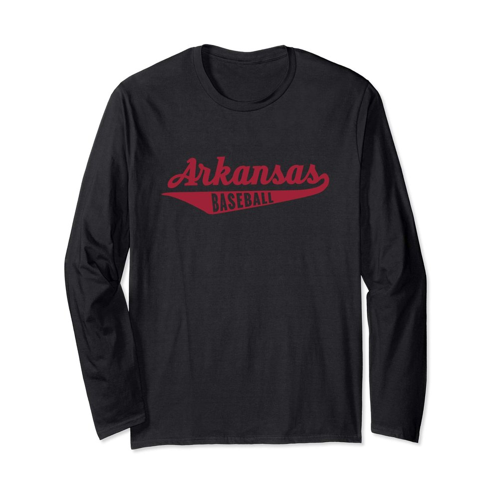 Arkansas Baseball Script Long Sleeve T-Shirt