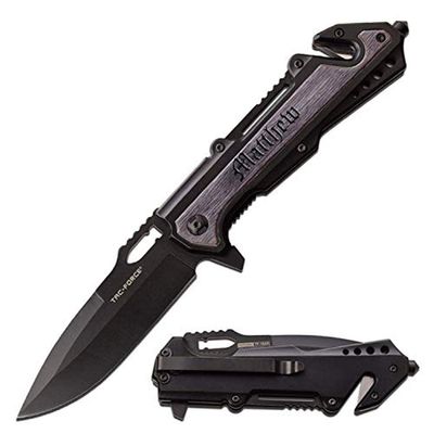 GIFTS INFINITY Customized Engraved Pocket Folding Knife - Groomsmen Wedding Party Monogrammed (TF-1024BGY)