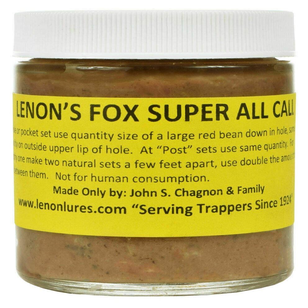 Lenon's Fox Super All Call Lure 8 oz Jar Long Liner Trapper's Special